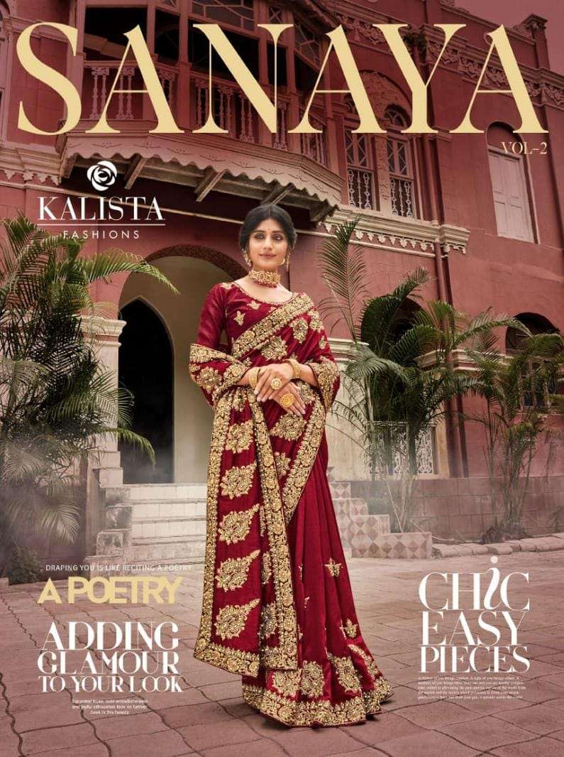 Kalista Sanaya Vol 2 Designer Exclusive Vichitra Silk Saree new Collection