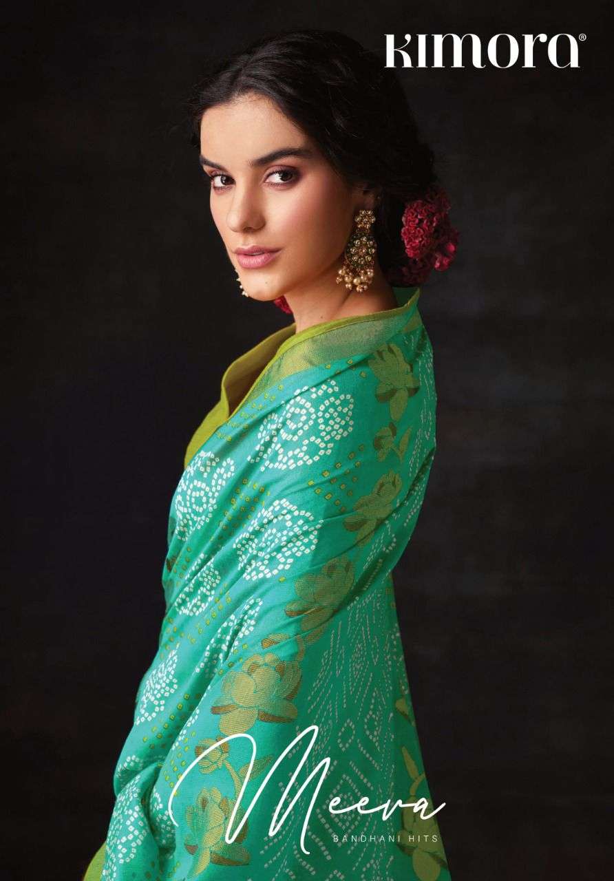 Kimora Meera Bandhani Hits Designer Party Wear Silk saree new Collection