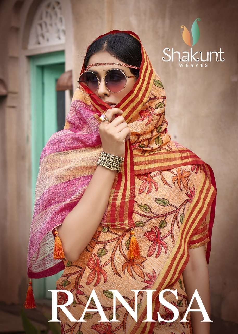 Shakunt Ranisa Fancy Art Silk Digital Print Saree Catalog Dealer