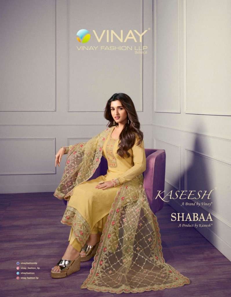 Vinay Fashion Kaseesh Shabaa Designer Dola Jacquard Salwar Kameez Catalog Wholesaler