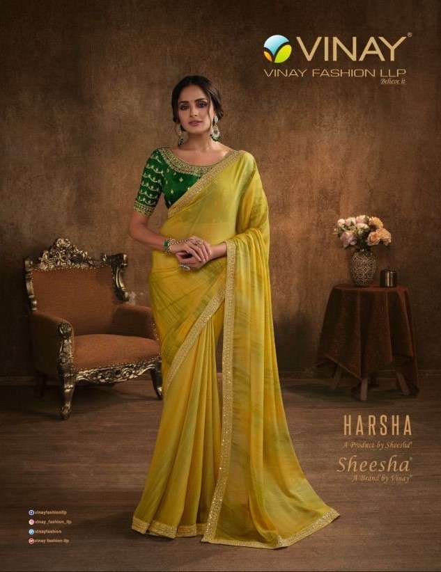 Vinay Fashion Sheesha Harsha Designer Chiffon Saree Catalog Supplier