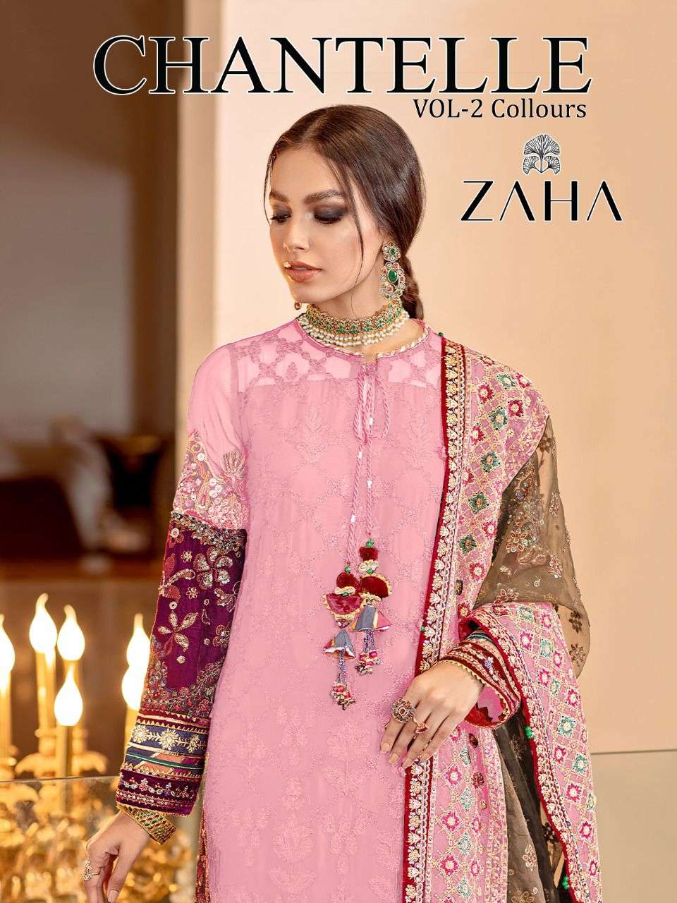 Zaha Chantelle Vol 2 Colors Designer Pakistani Suit Supplier