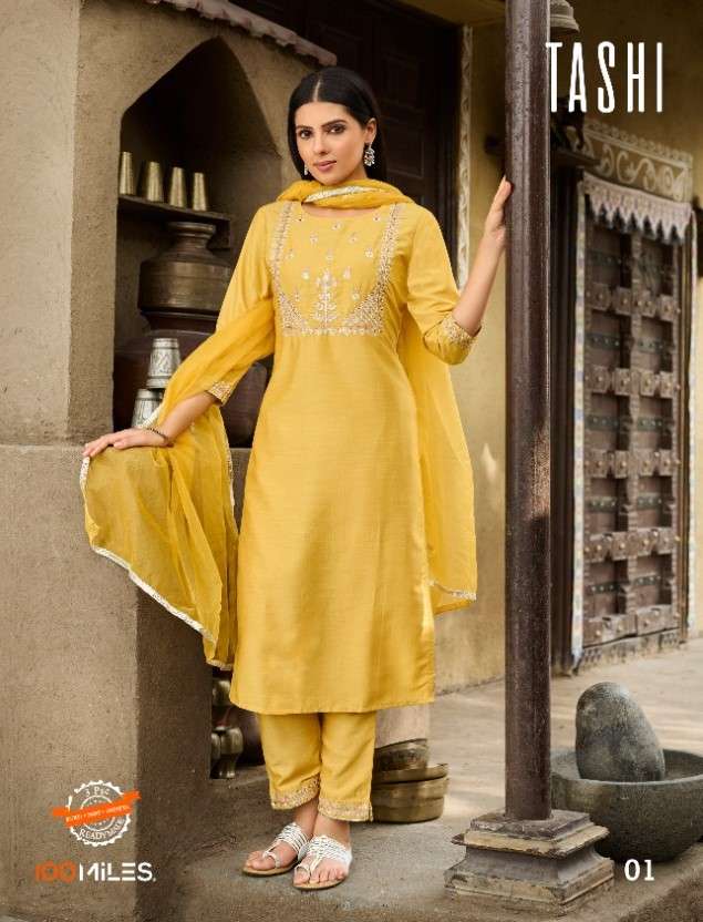 100 Miles Tashi Fancy Readymade Party Wear Suit catalog Supplier