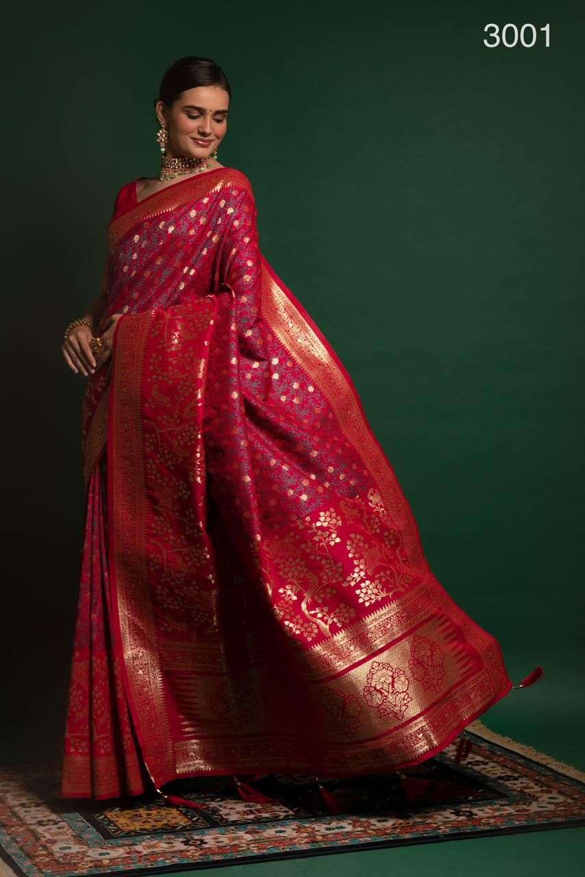 Anajani Art 3001 And 3004 Festive Wear Ordinary Silk Saree Supplier