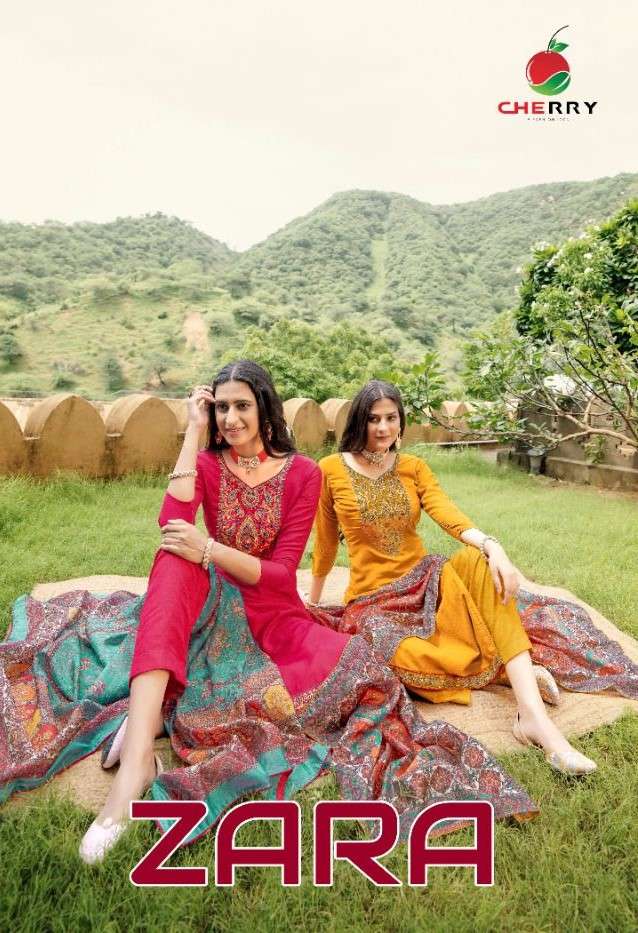 Cherry Zara Fancy Festive Wear Silk Salwar kameez Catalog