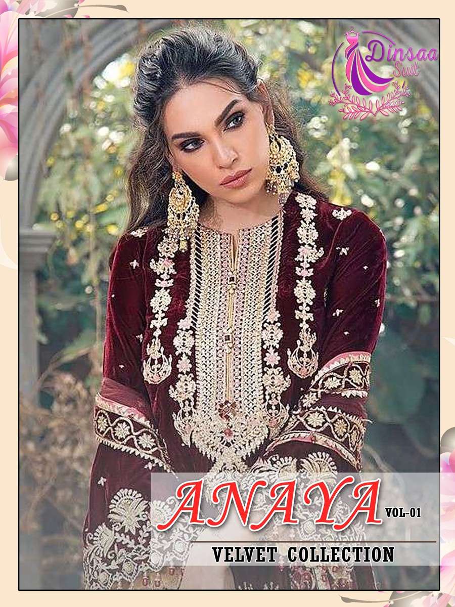 Dinsaa Suit Anaya Vol 1 Velvet Pakistani Suit Collection 