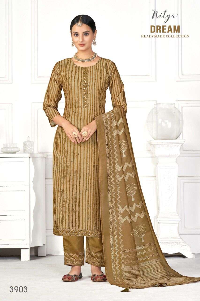 LT Fabrics Nitya Dream Fancy Chanderi Kurti pant Dupatta Sets