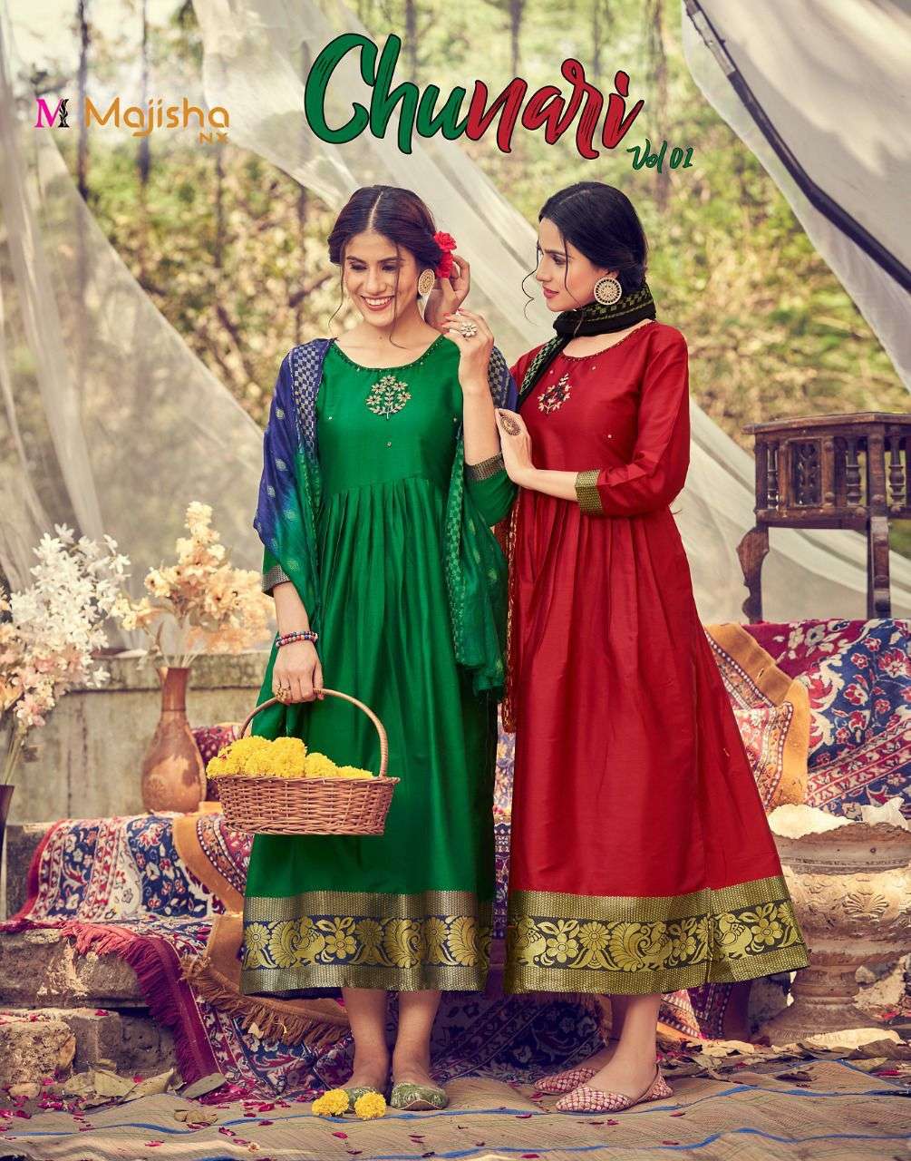 Buy ONEWE INDIA Barkha Bandhani Set (Set of 3) online