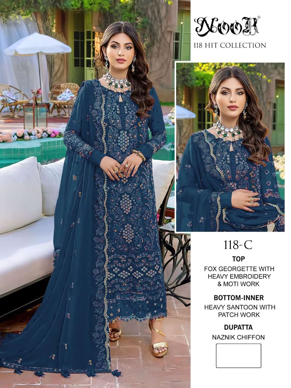Noor 118 Hit Collection Exclusive Designer Pakistani Suit Wholesale Dealer