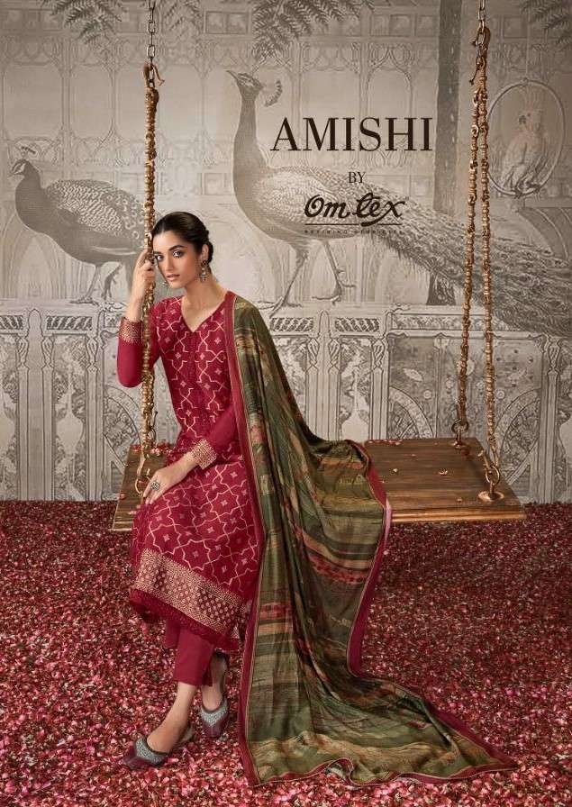 Omtex Amishi Designer Silk Salwar Suit Catalog Wholesale Dealer