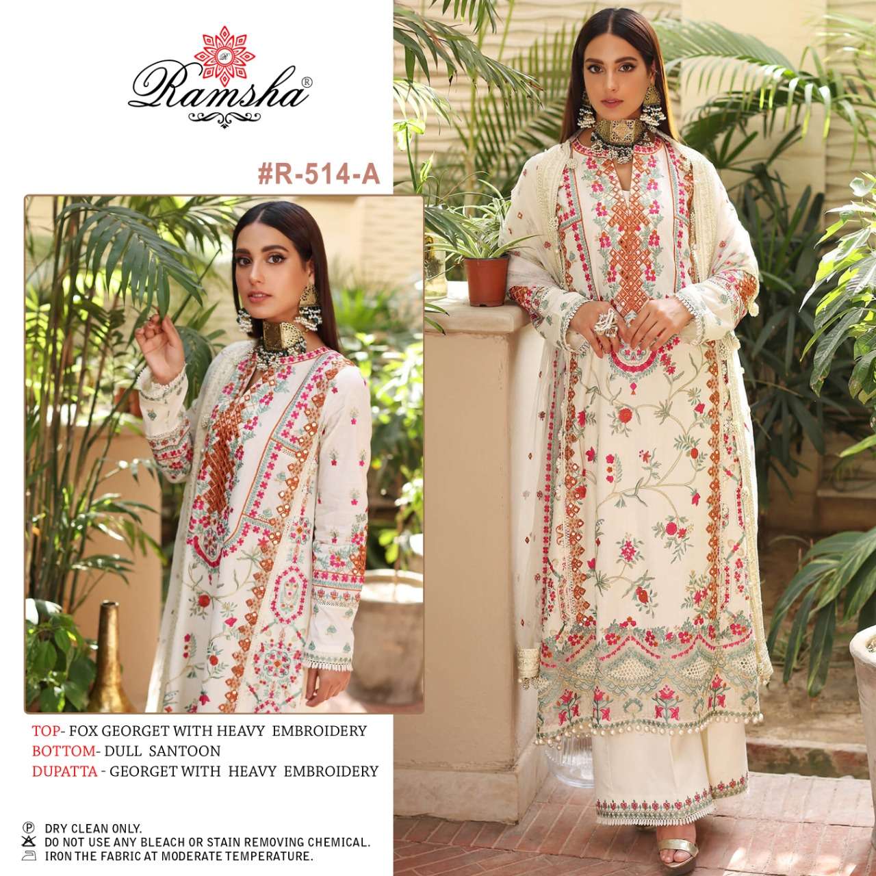 Ramsha R 514 Nx Party Wear Embroidery Pakistani Suit Wholesaler