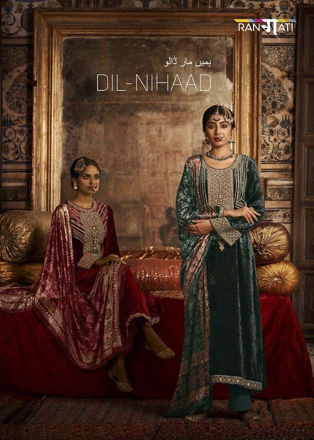 Rangati Prints Dil Nihaad Designer Winter Wear Velvet Salwar kameez Collection