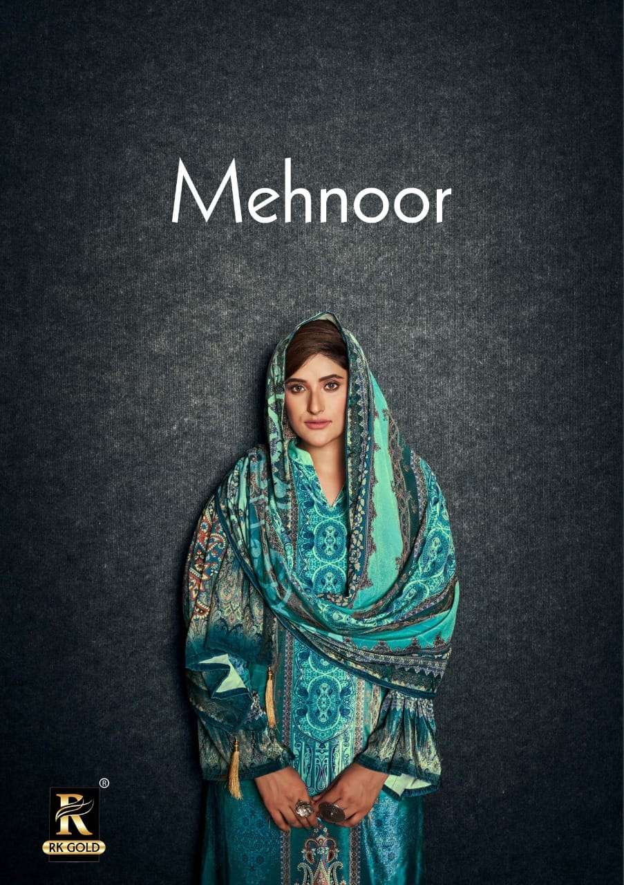 RK Gold Mehnoor Pakistani Print Velvet Suit New Collection