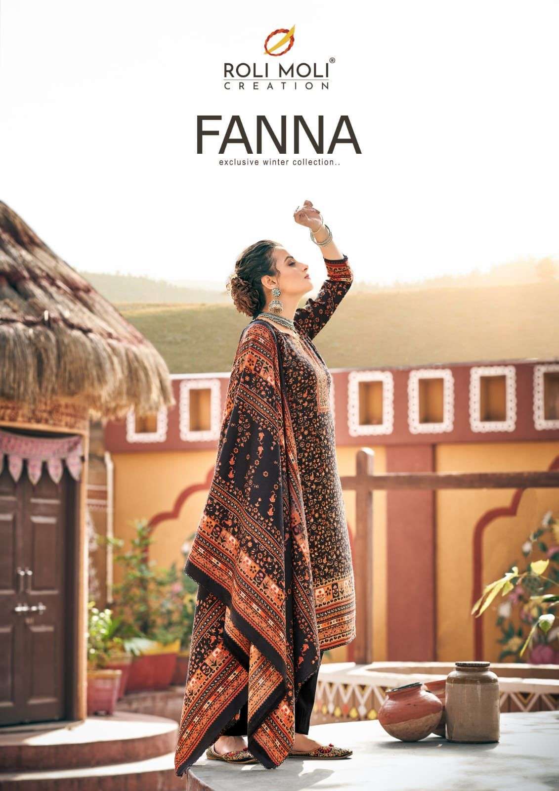 Roli Moli Fanna Pashmina Winter Wear Printed Dress Collection 