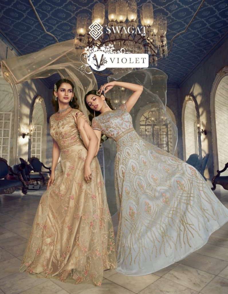 Swagat 5401 to 5408 Series party Wear Gowns Dress Supplier 