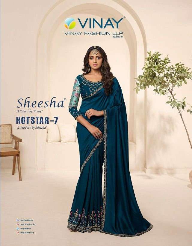 Vinay Fashion Sheesha Hotstar Vol 7 Exclusive Party Wear Silk Saree Wholesaler 