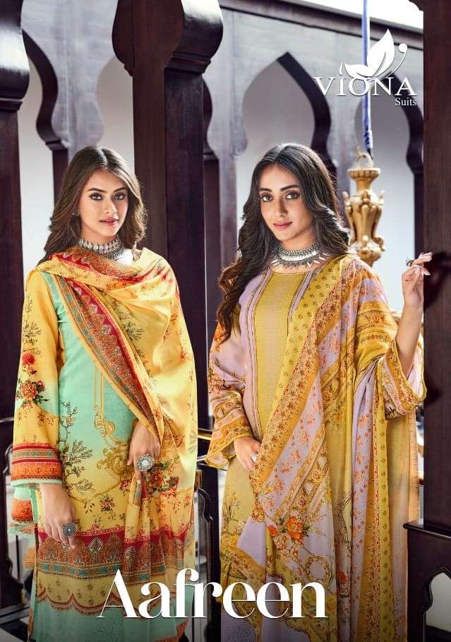 Viona Aafreen Designer Pakistani print Pashmina Suit Collection