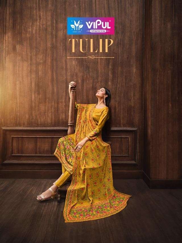 Vipul Tulip Digital printed Silk Salwar Suit Supplier 