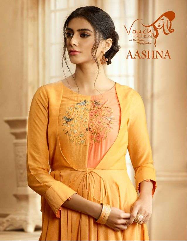 Vouch MI Aashna Designer party Wear readymade Kurti gown new Designs
