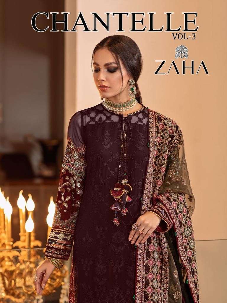 Zaha Chantelle Vol 3 Colors Exclusive pakistani Suit Catalog Supplier