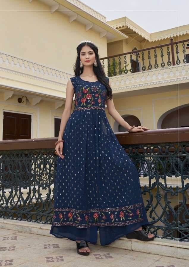 Ankita Fashion Nayra Vol 2 Styles Long Kurti Palazzo Set  Wholesaler