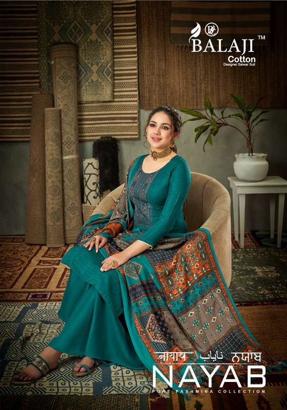 Balaji Cotton Nayab Palazzo Style Pashmina Salwar Suit Catalog Supplier