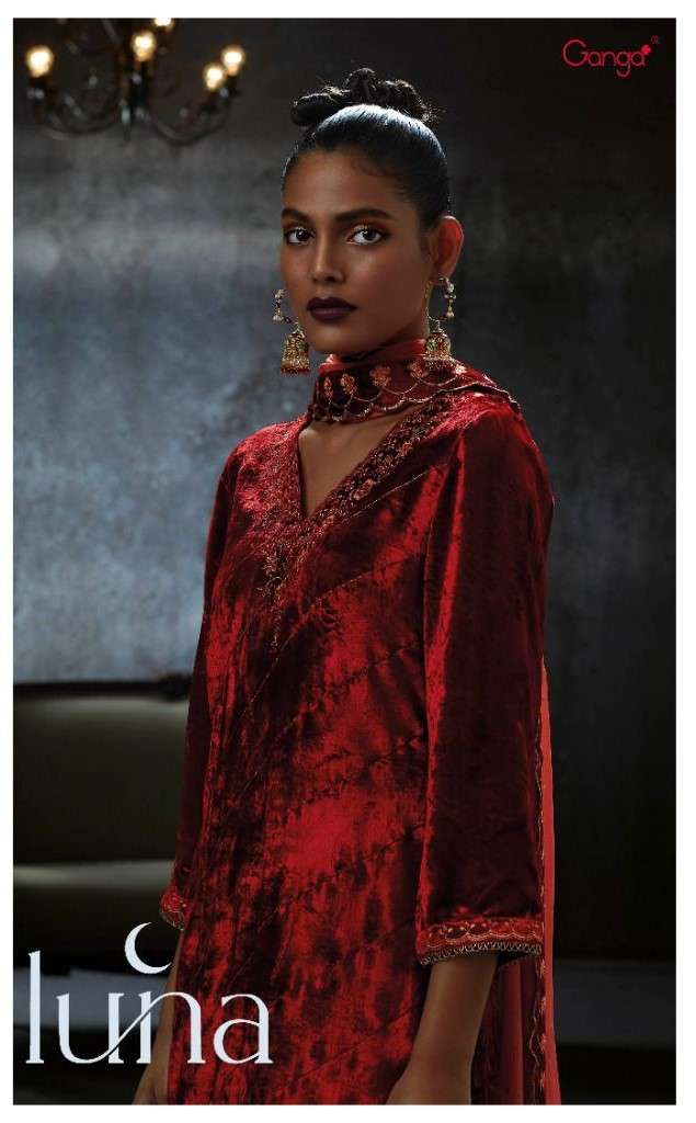 Ganga Fashion Luna Designer Viscose Velvet Salwar kameez Collection