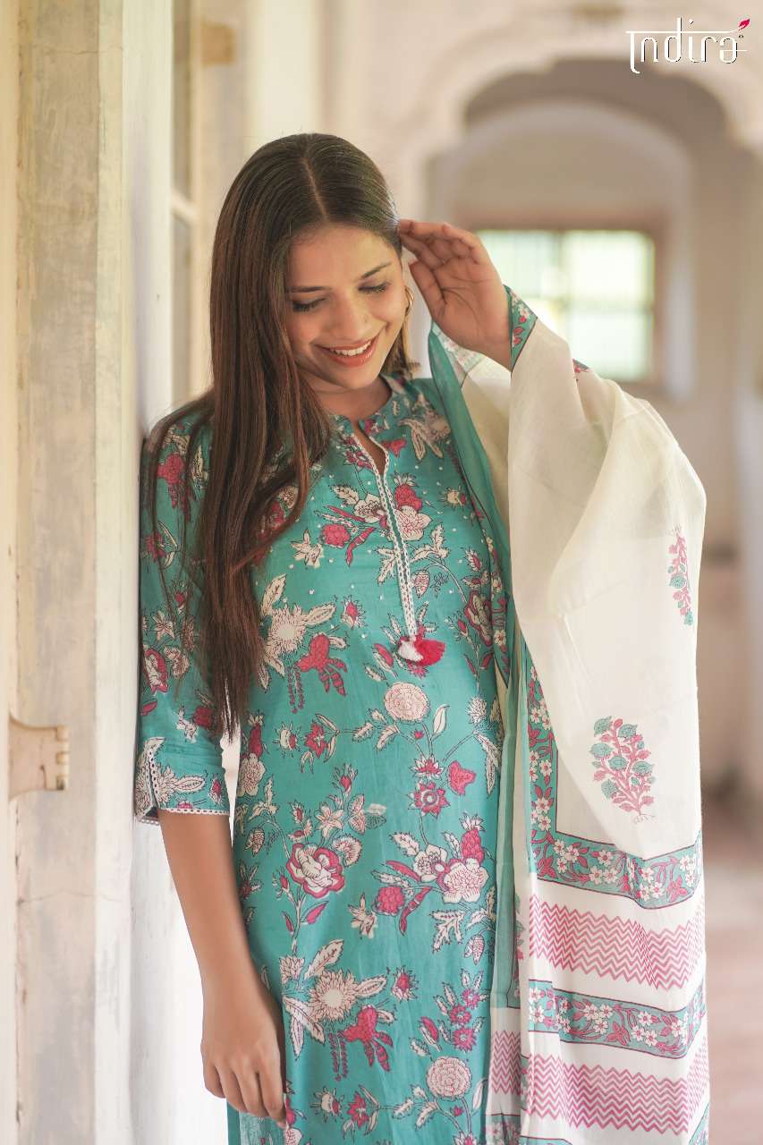 Indira Jaipuri Floral 1 Readymade 3 Piece Suit Wholesaler New Collection