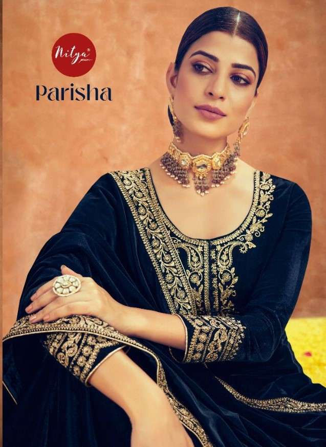 LT Fabrics Nitya Parisha Party Wear Velvet Gown Collection Catalog Wholesaler