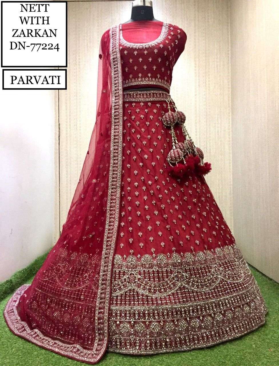 Parvati 77224 New Design Bridal Wear Net Lehenga Choli Wholesaler 