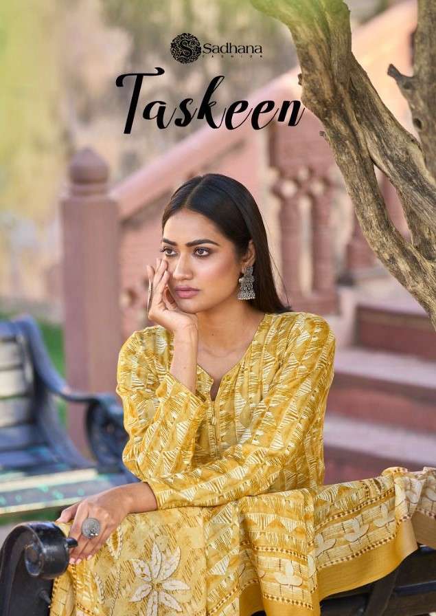 Sadhana Taskeen Exclusive Winter Wear Pashmina Suit latest Catalog Dealer