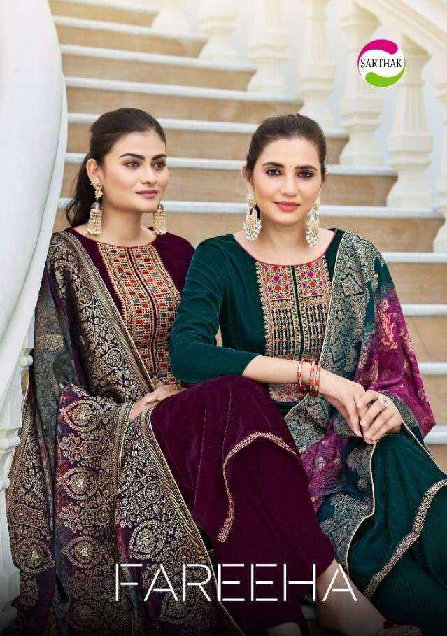 Sarthak Fareeha Fancy Velvet Suit Winter Collection at Best rate