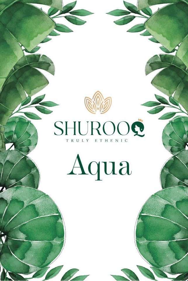Shurooq Aqua Designer party Wear Silk Jacquard Ladies Suit Designs