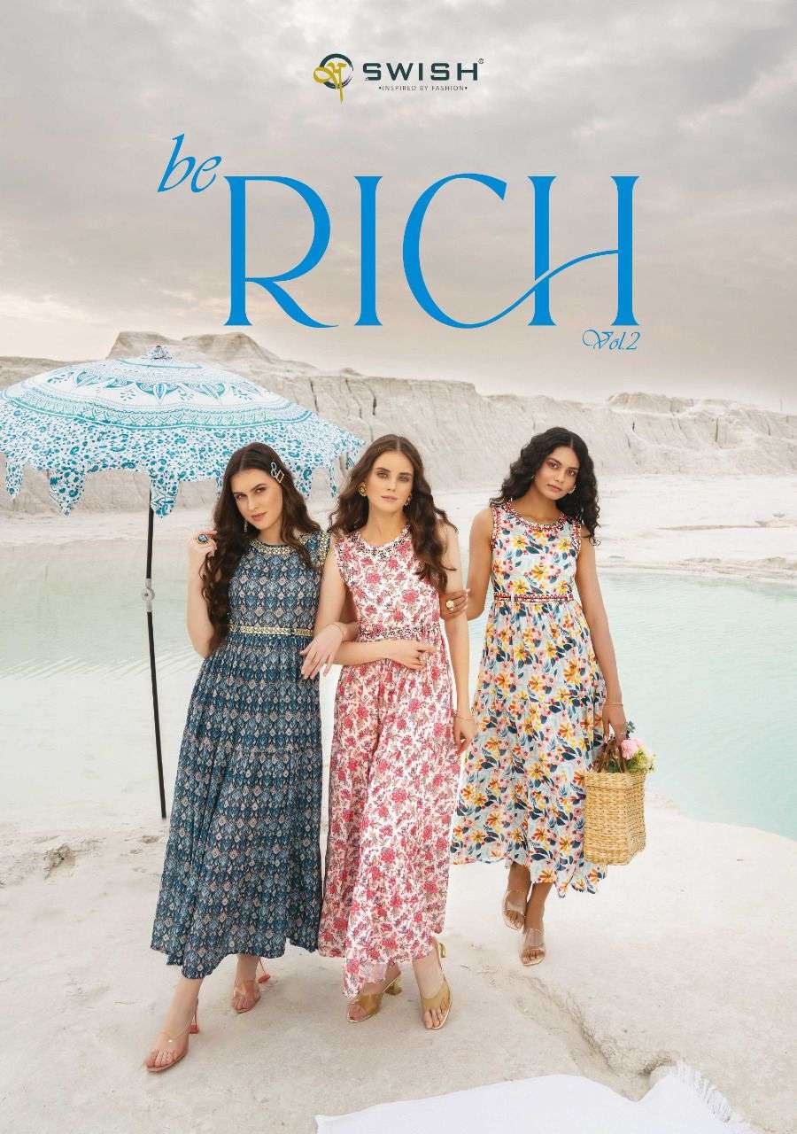 Swish Be Rich Vol 2 Designer Fancy Long Kurti Gown Designs at Best Rate