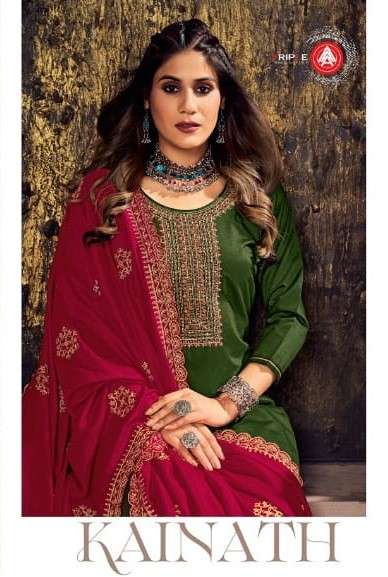 Triple AAA Kainath Fancy Work Silk Salwar Kameez New Catalog