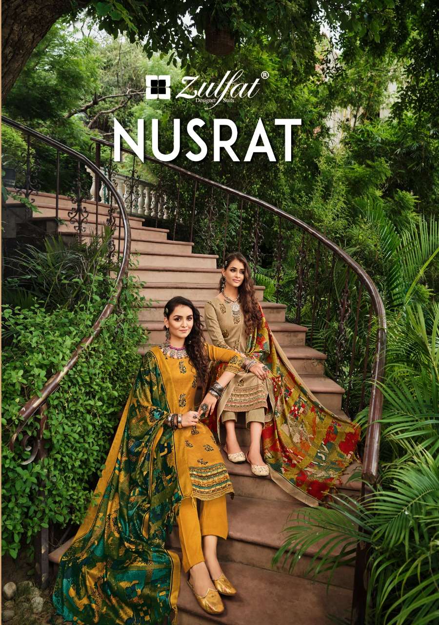 Zulfat Nusrat Designer Winter Wear pashmina Suit Latest Catalog Dealer