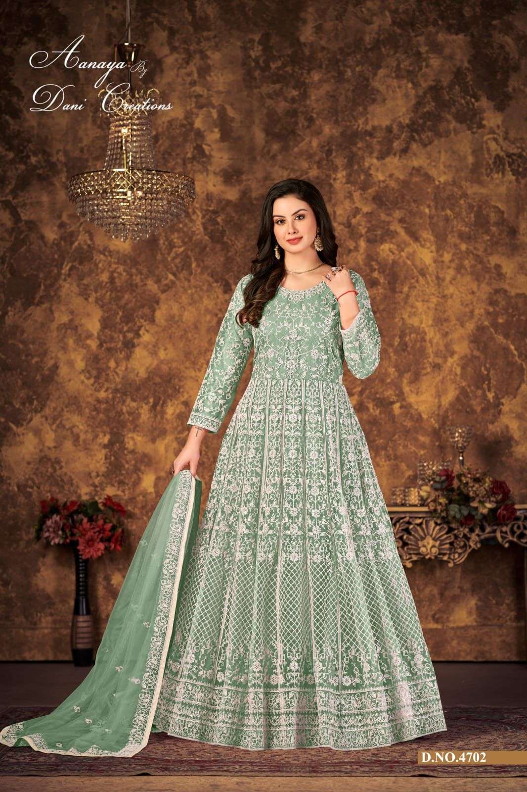 Georgette Plain Launching New Designer Anarkali Gown, Full Sleeve, Green at  Rs 1150 in Surat