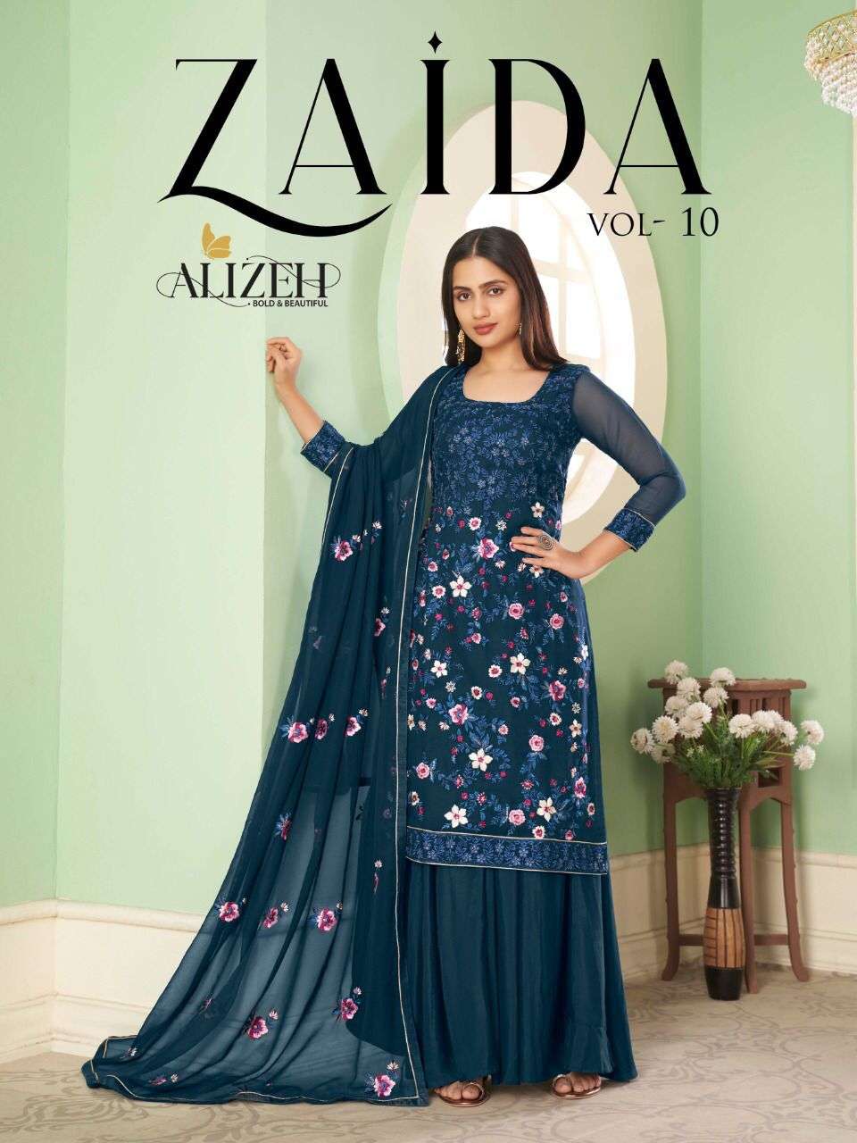 Alizeh Zaida Vol 10 Party Wear Sharara Salwar Kameez New Collection