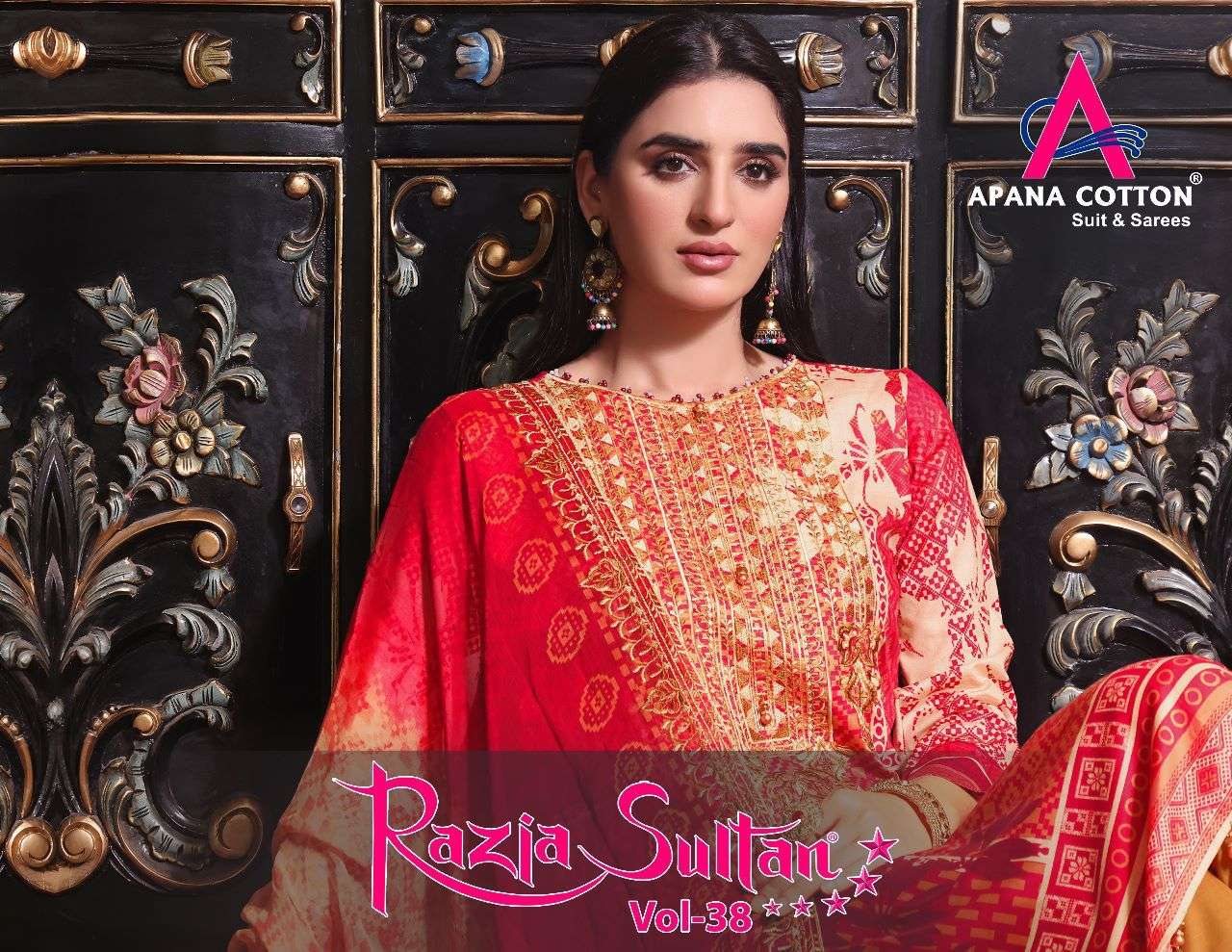 Apana Cotton Razia Sultan Vol 38 Fancy Karachi Cotton Dress Catalog Exporter 