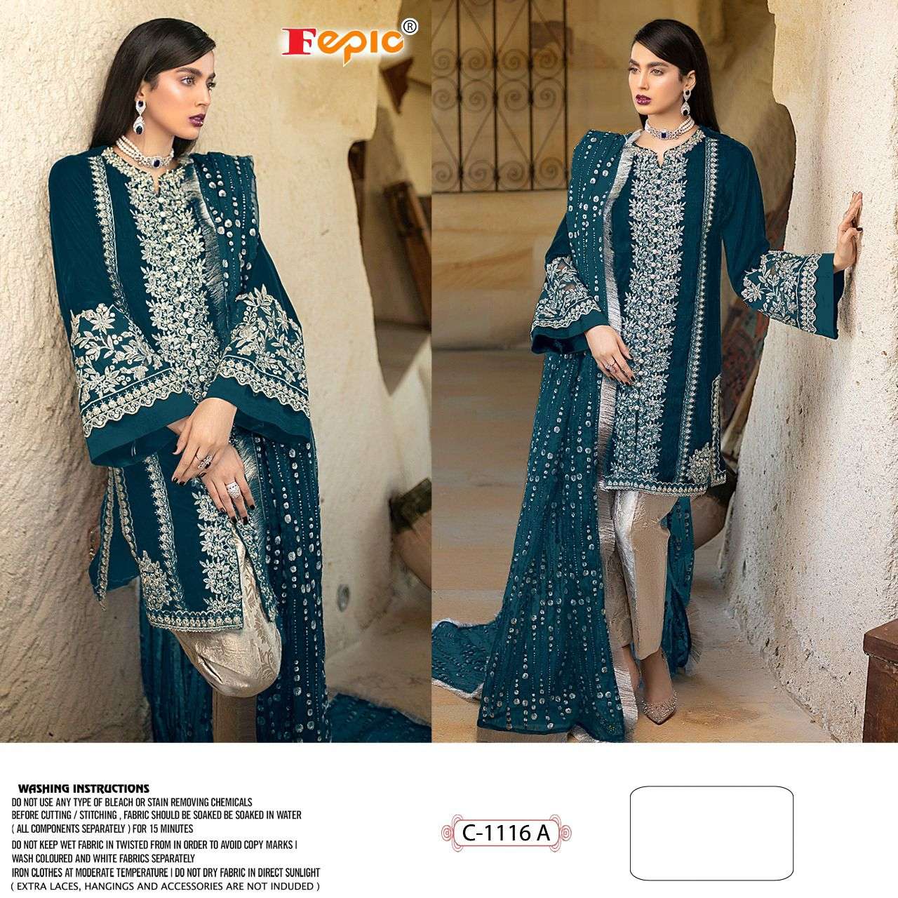 Fepic C 1116 Colors New Design Embroidered Pakistani Collection Wholesaler