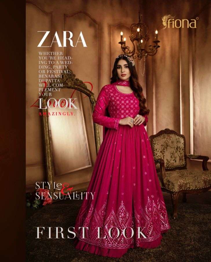 Fiona Zara Party Wear Designer Anarkali Gown Catalog Wholesaler New Designs