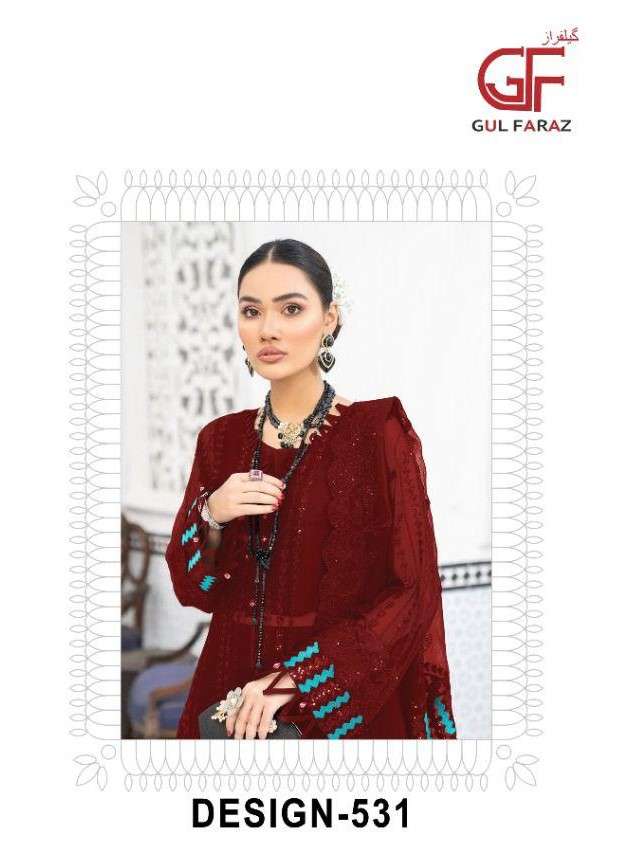 Gul Faraz 531 Colors Exclusive Net Pakistani SUit Designs