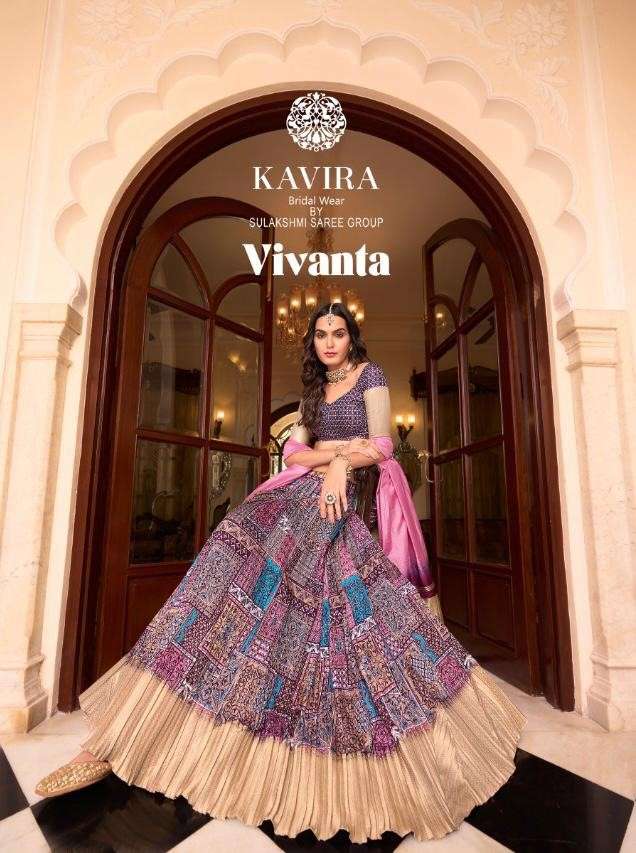 Kavira Vivanta 701 To 708 Wedding Wear Silk Designer Silk Lehenga Choli Supplier