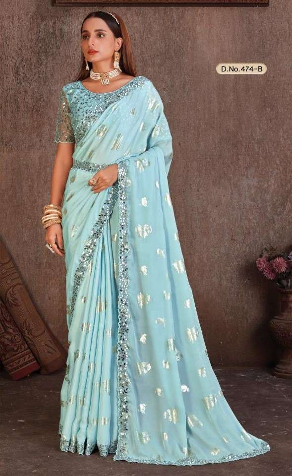 Mehak 474 Colors Exclusive Silk Festive Wear Designer Saree Catalog Wholesaler