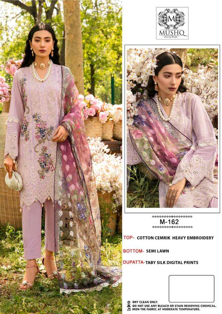 Mushq Shraddha M 162 To 163 Fancy Chikan Work Pakistani Cotton Suit Dealer
