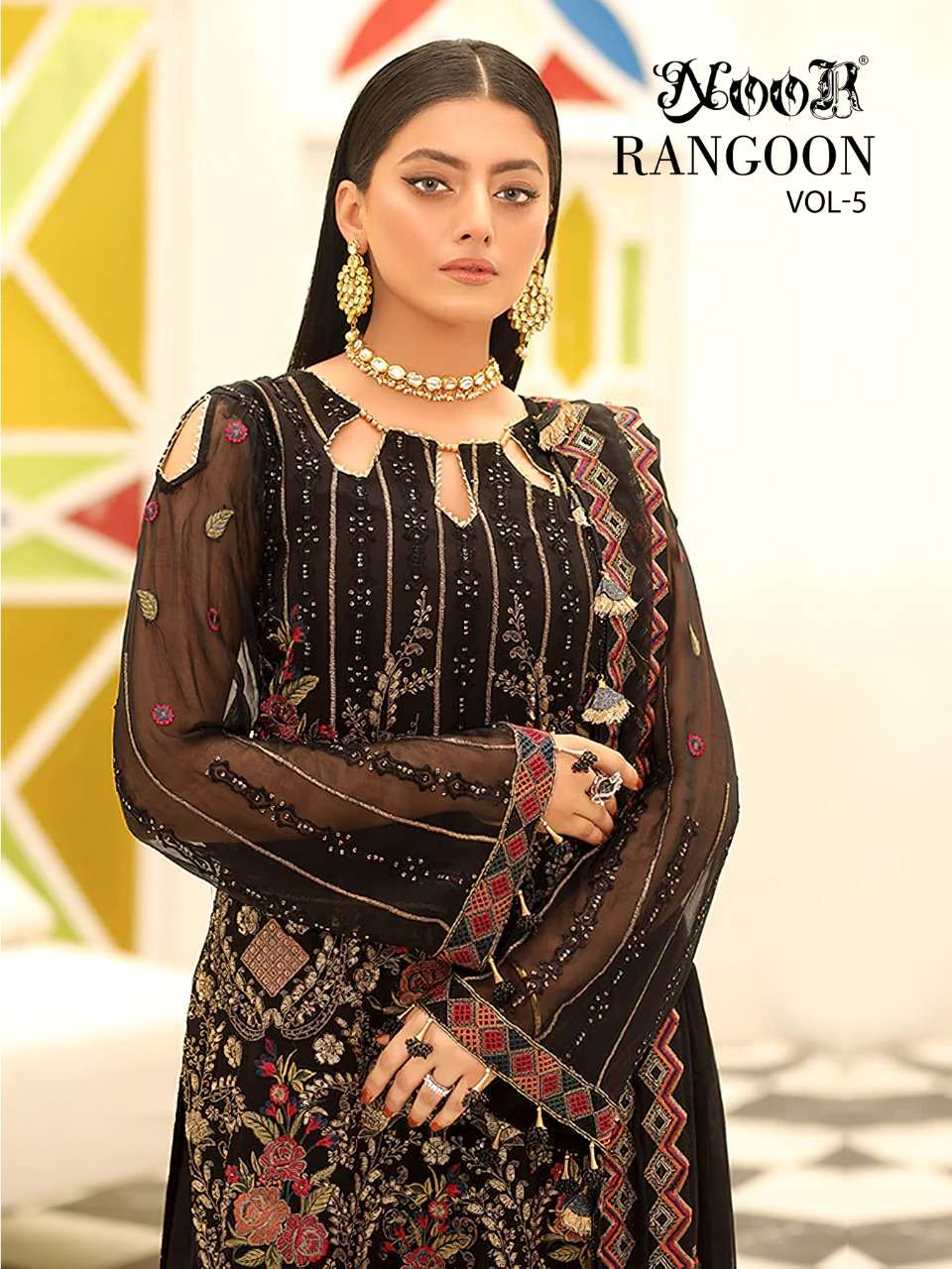 Noor Rangoon Vol 5 Georgette Net Party Wear Pakistani Suit Catalog Supplier