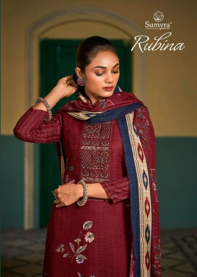  Radhika Sumyra Rubina Designer Print Pashmina Ladies Suit Wholesaler