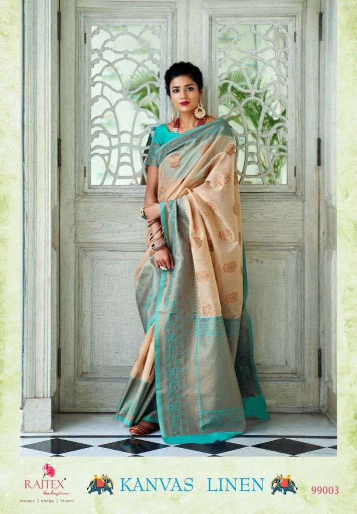 Rajtex Kanvas Linen 99001 To 99006 Party Wear Silk Saree Catalog Supplier
