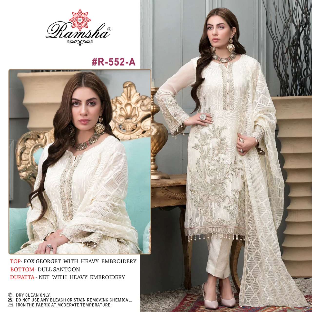 Ramsha R 552 Nx Party Wear Georgette Pakistani Suit Catalog Wholesaler
