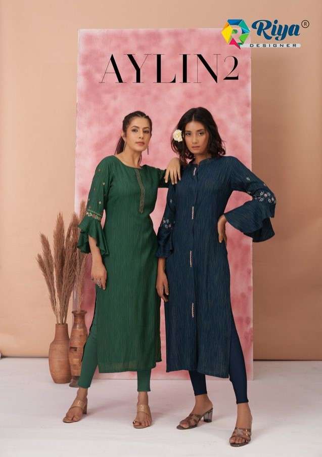 Riya Aylin Vol 2 Exclusive Styles Fancy Slub Kurti Wholesaler New Designs